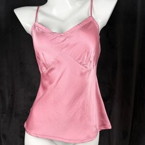 Monsoon Pink Silk Cami Coquette Balletcore Y2K Minimal Soft Girl Top
